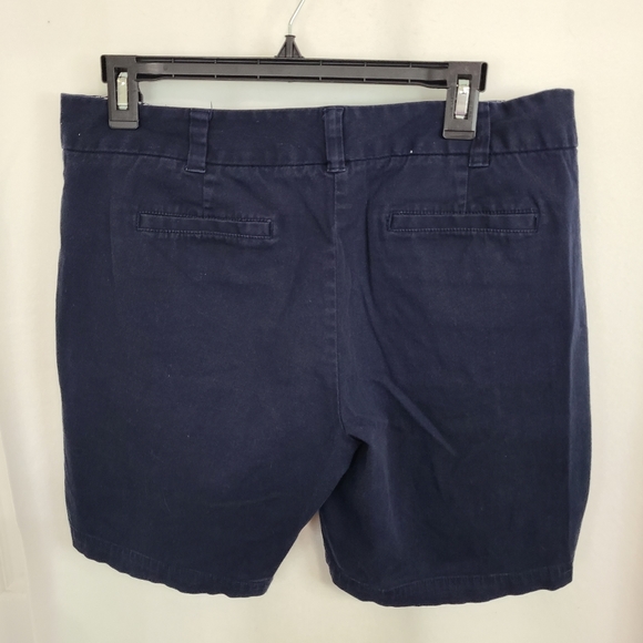 (539) Land and Sea Woman's Flat Front Shorts, Size: 10 Color: Navy Blue - Picture 9 of 15